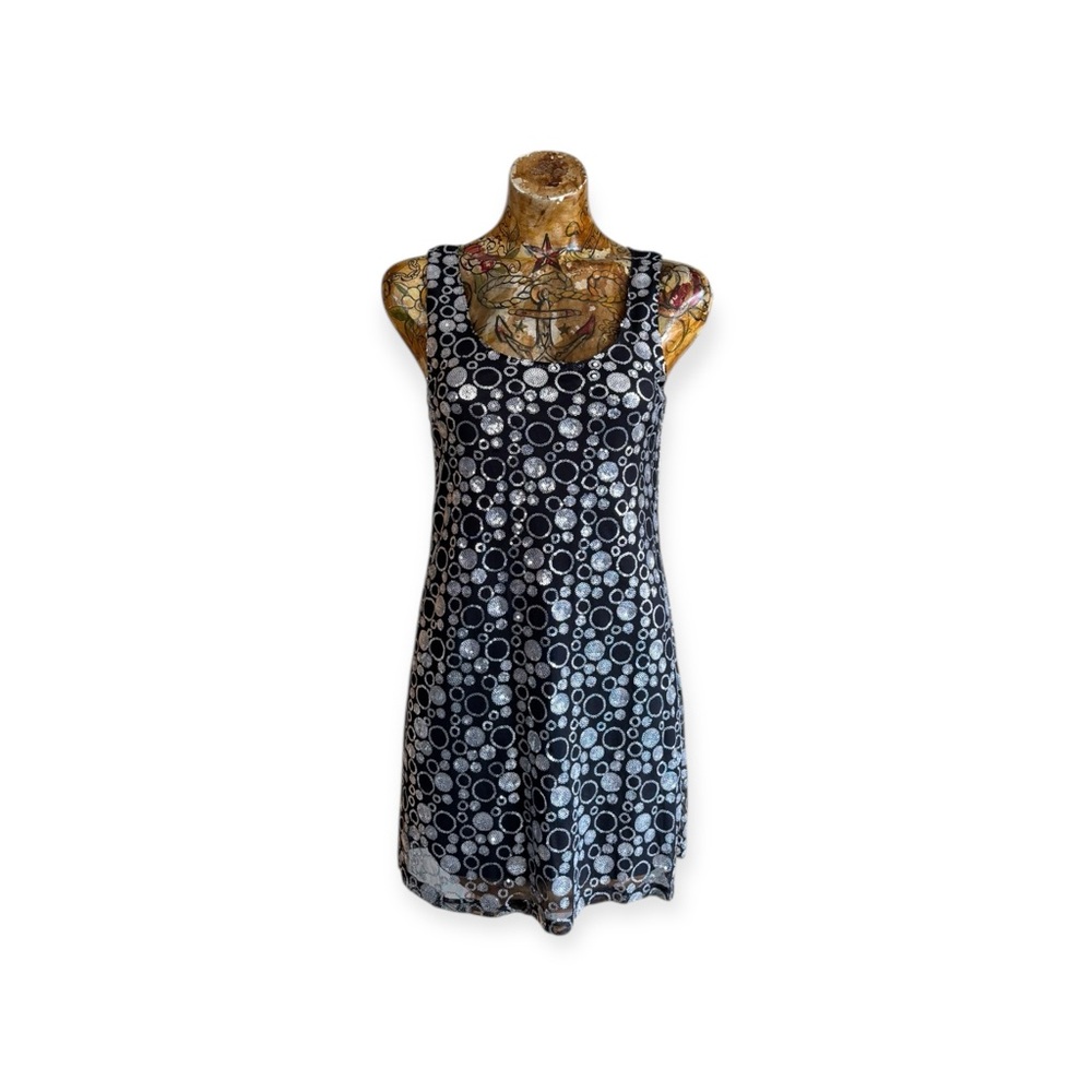 Charlotte Russe cocktail party dress new black silver sequins XL new